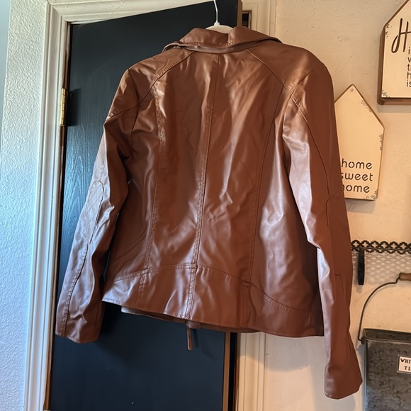 Brown New Look Leather Jacket - Picture 5 of 5